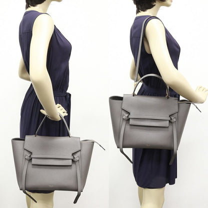 Celine Handbag Shoulder Bag Micro Belt Bag Grained Calf Gray