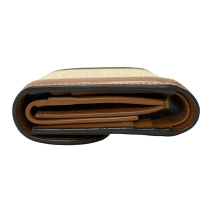 Celine Triomphe Small Flap Wallet Ivory And Brown Leather