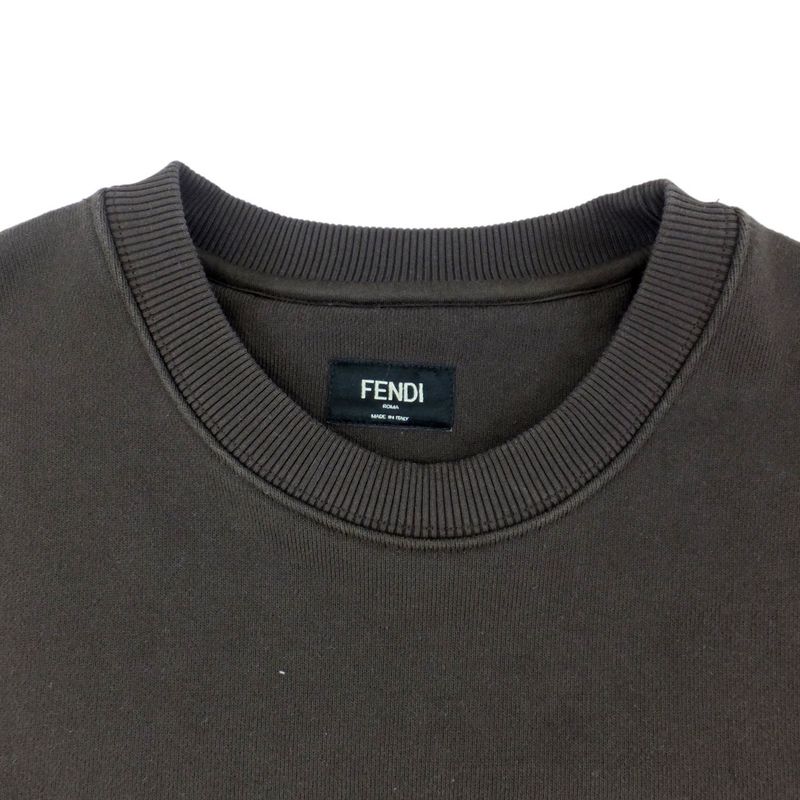 Fendi Sweat 12cpf-23-899 Size M Brown Cotton Pocket Silver-hardware