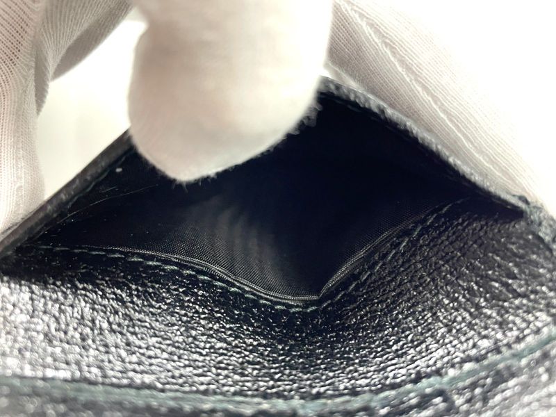 Gucci GG Canvas Leather Compact Wallet Bifold Wallet Double Hook 112664 Navy