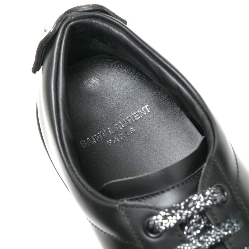 Saint Laurent Paris Sneakers Size 37 Low Cut Rip Patch Leather Shoes 20250722