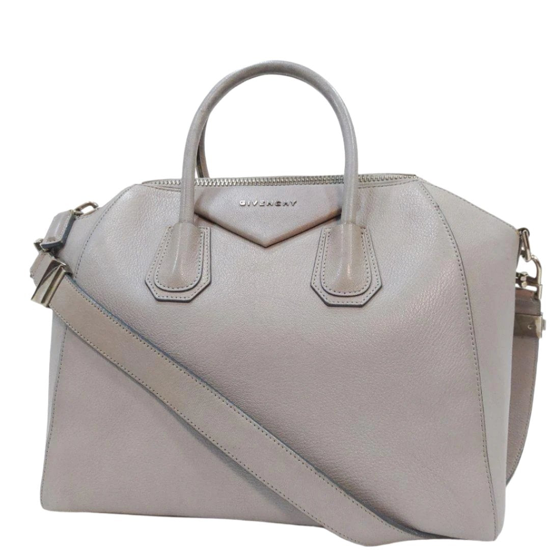 Givenchy Antigona Tote Bag 2way Shoulder Bag Leather Grey - The Reluxe