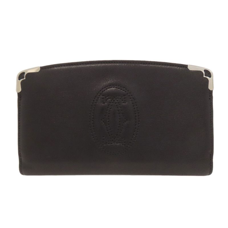 Cartier Must Line Long Wallet With Coin Purse Leather Ladies