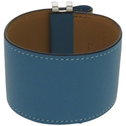 Hermes Elan Vorsoft Metal Blue Jean Blue B Engraved Bangle 0100 Hermes