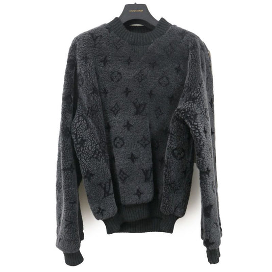 Louis Vuitton Monogram SShearling Crewneck Sheepskin Mouton Men's S
