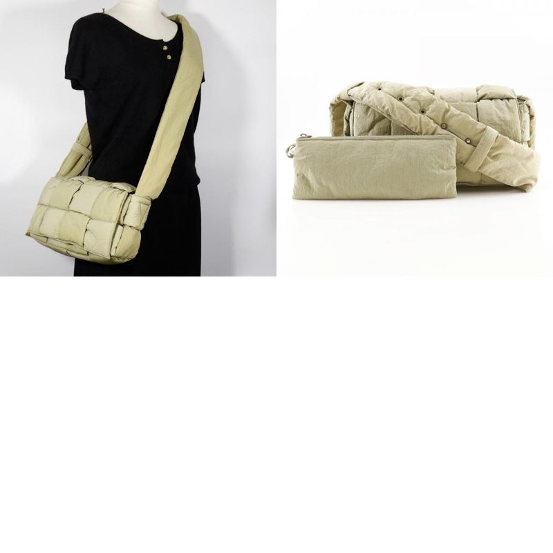 Bottega Veneta Bottega Veneta Padded Tech Cassette Maxi Intrecciato Nylon Khaki