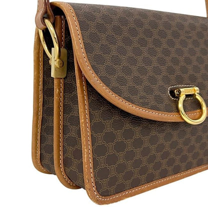 Celine Shoulder Bag Brown Beige Macadam Crossbody PVC