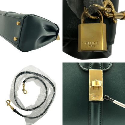Celine - 16 Caisse Bouzas Small Leather Shoulder Bag - Green - Women's