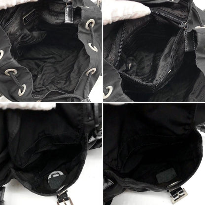 Prada Nylon Tessuto Backpack Saffiano Leather Shoulder Bag Purse Tote