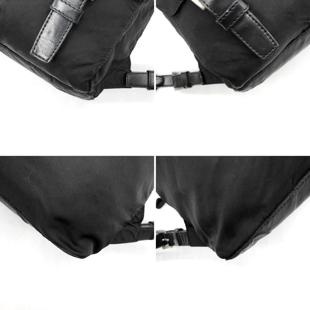 Prada Nylon Tessuto Backpack Saffiano Leather Shoulder Bag Purse Tote
