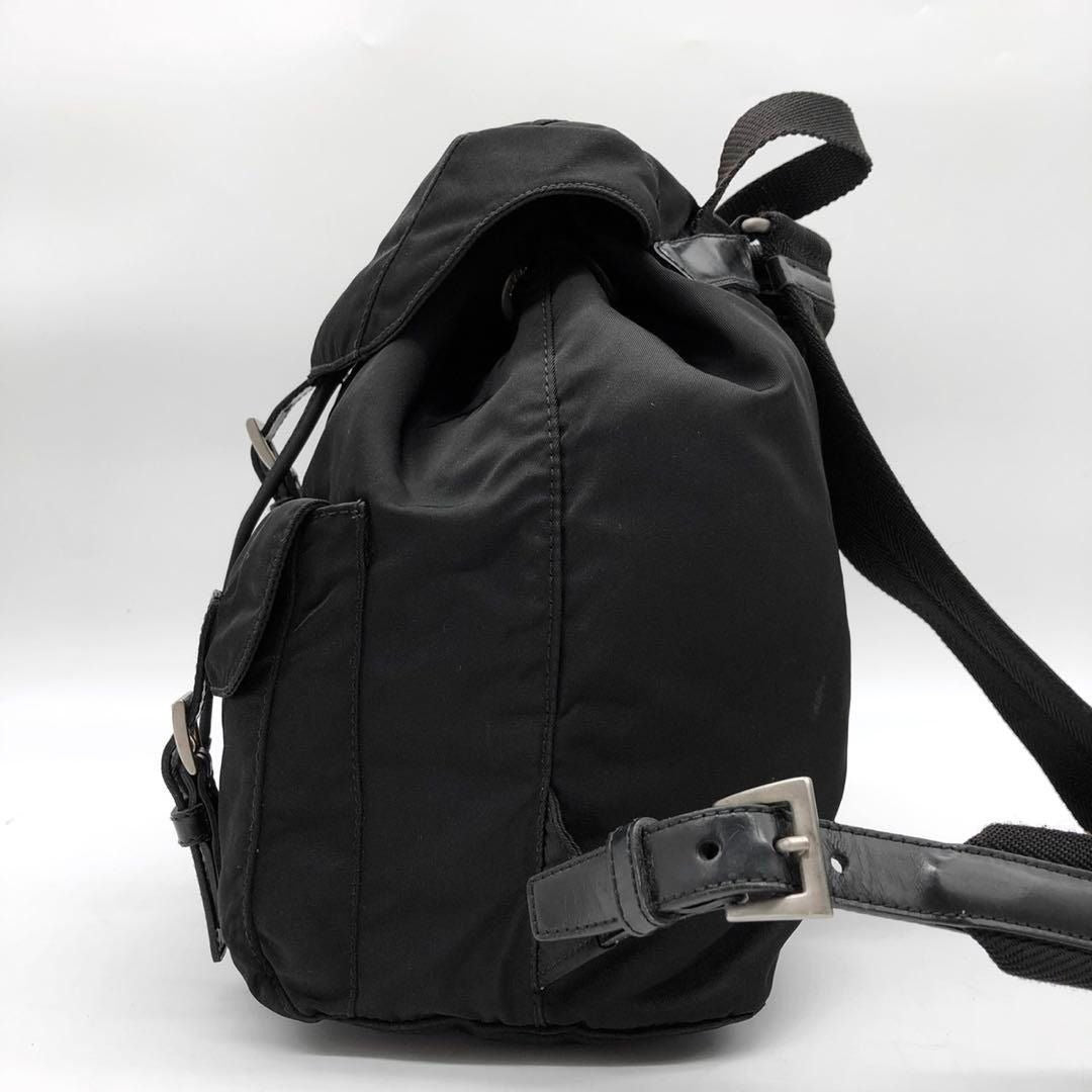 Prada Nylon Tessuto Backpack Saffiano Leather Shoulder Bag Purse Tote