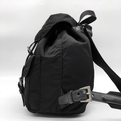 Prada Nylon Tessuto Backpack Saffiano Leather Shoulder Bag Purse Tote