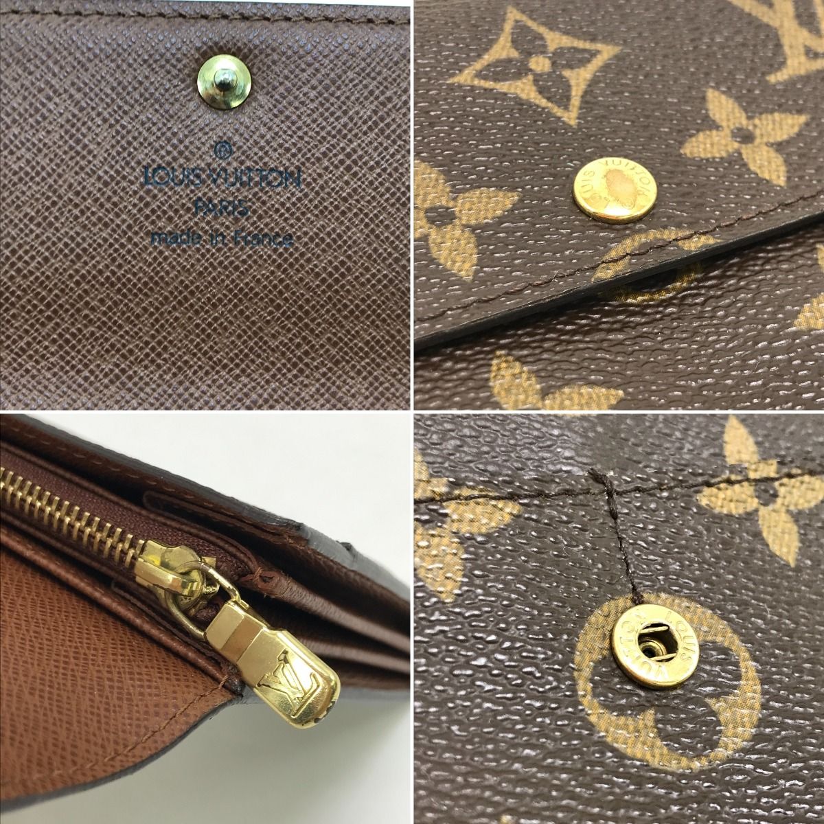 Louis Vuitton Bi-Fold Long Wallet Monogram Portefeuille Sara