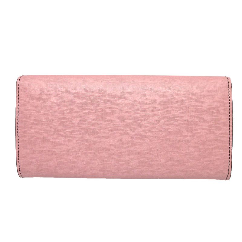 Fendi 8m0251 Continental Wallet Monster Leather Pink Bifold Long Wallet 1555