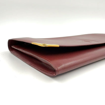 Cartier Mustline Leather Bordeaux Clutch Bag Gold 7 318 4 155