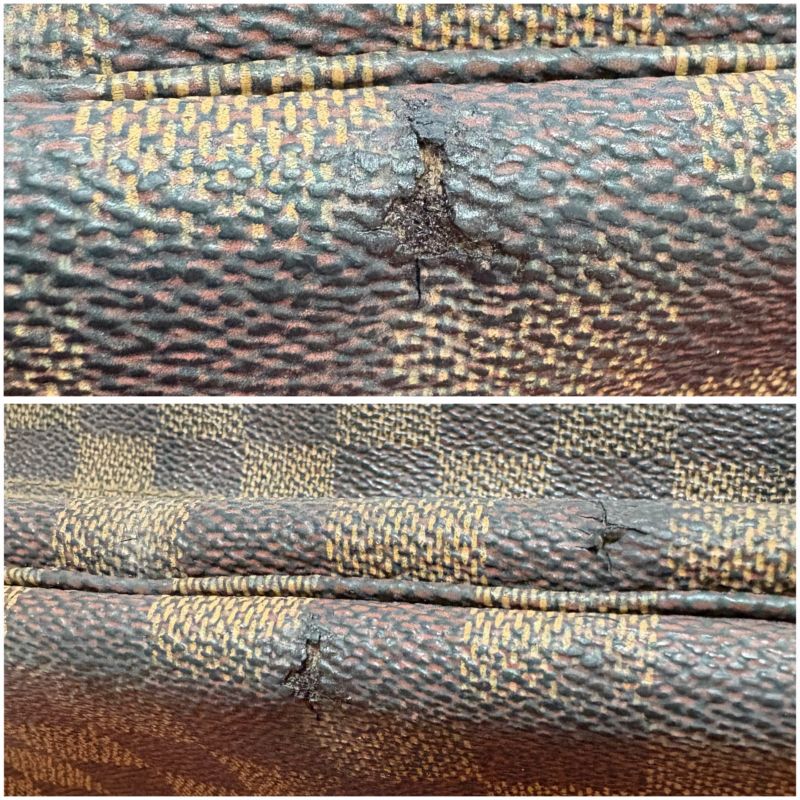 Louis Vuitton Damier Leather Ebene Naviglio Shoulder Bag Brown Crossbody Bag