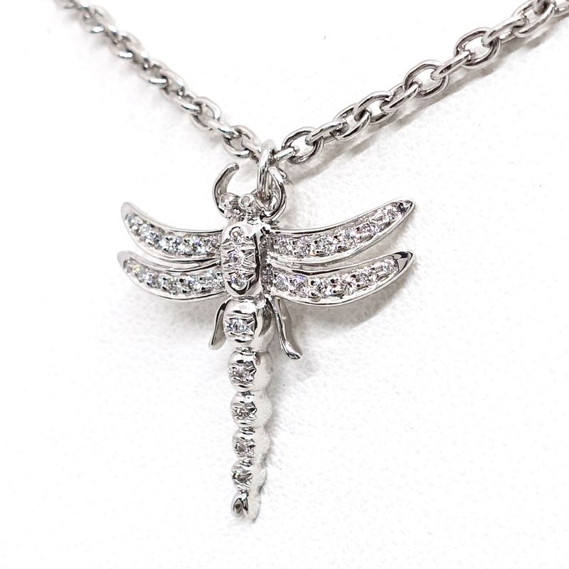 Tiffany & Co Pt950 Dragonfly Diamond Necklace Platinum Jewelry - Women's