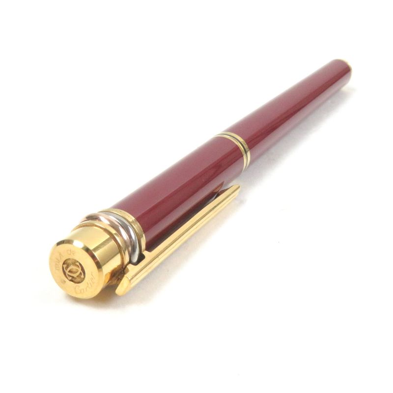 Cartier Must De Cartier Trinity Ballpoint Pen With Cap Stationery Bordeaux Gold