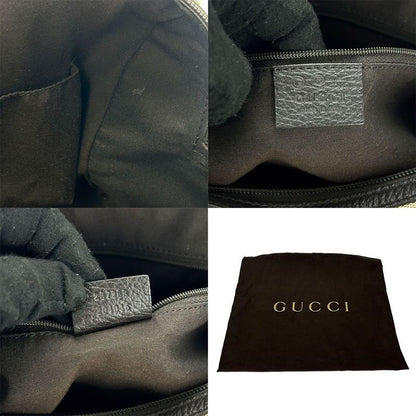 Gucci Boston Bag Handbag Shoulder 257288 Canvas Leather Beige Dark Brown Casual