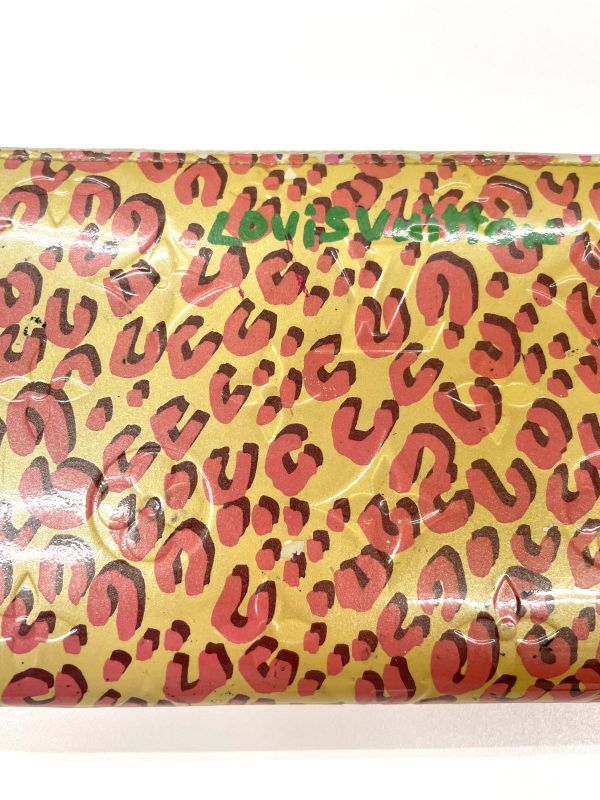 Louis Vuitton Vernis Zippy Wallet Leopard M91476 Bronze Colailles Made In Spain