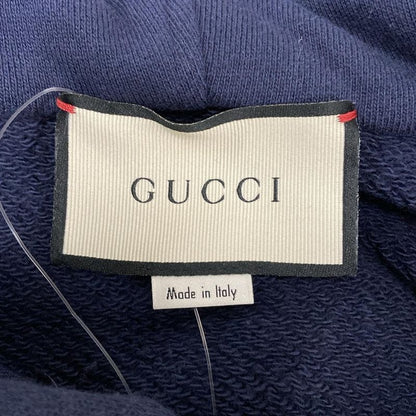 Gucci Hoodie Men's Logo Sweatshirt Zip-up Hoodie 519681 Navy And Ivory