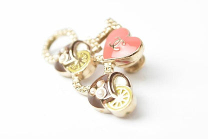 Chanel Brooch Pin Badge Chanel Pin Brooch I LOVE COCO Heart Motif Gold