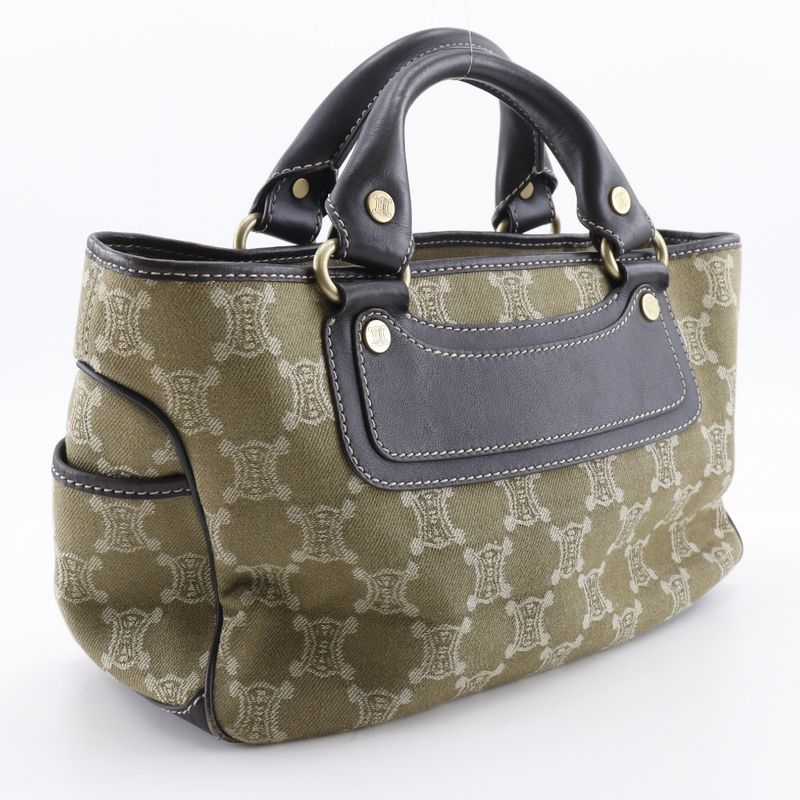 Celine Boogie Bag Macadam Canvas Khaki Women's Handbag