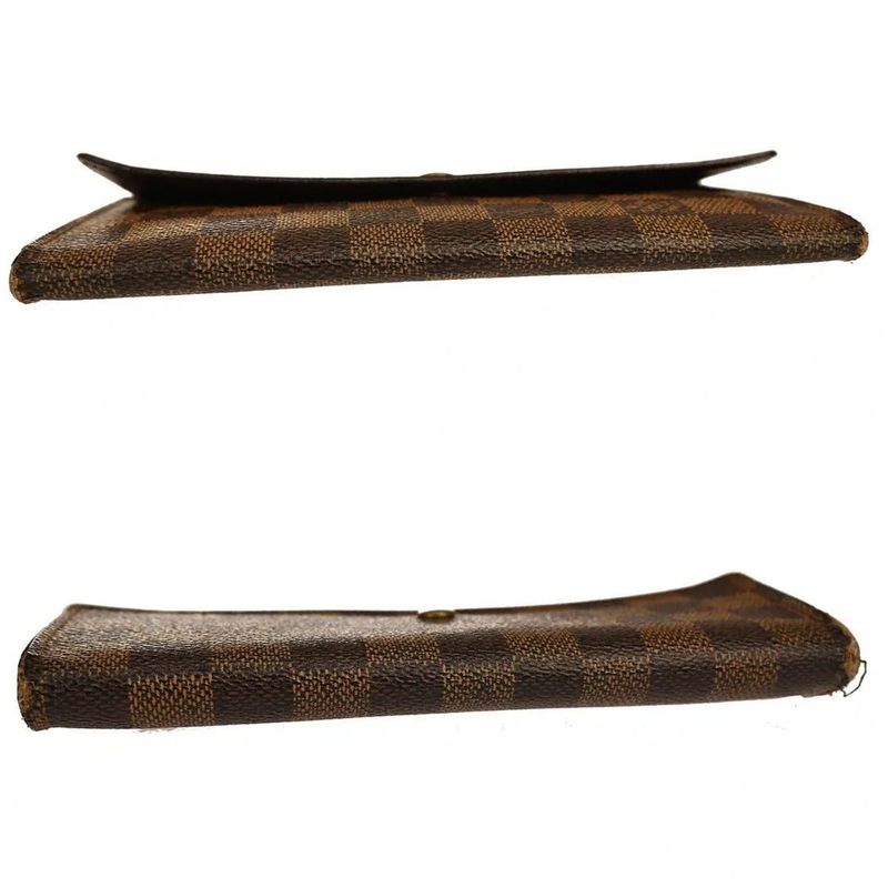 Louis Vuitton Long Wallet Damier Ebène Portefeuille International 09bs120