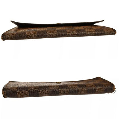 Louis Vuitton Long Wallet Damier Ebène Portefeuille International 09bs120