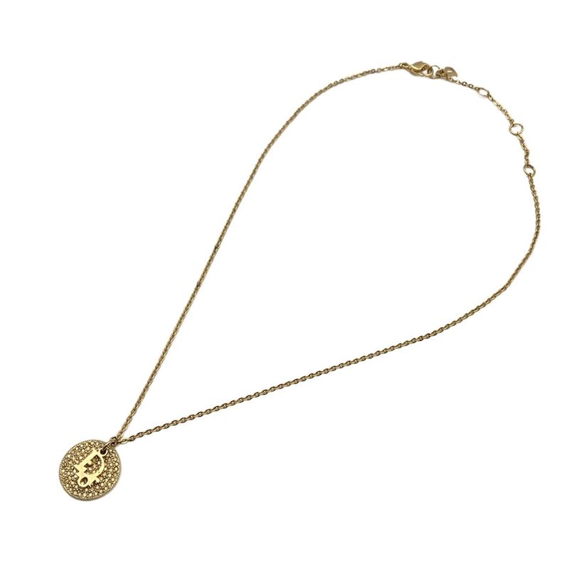 Dior/christian Dior Necklace - Gold And Clear Dior Motif