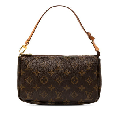 Louis Vuitton Monogram Pochette Accessoire Mini Handbag Pouch M51980 Brown PVC