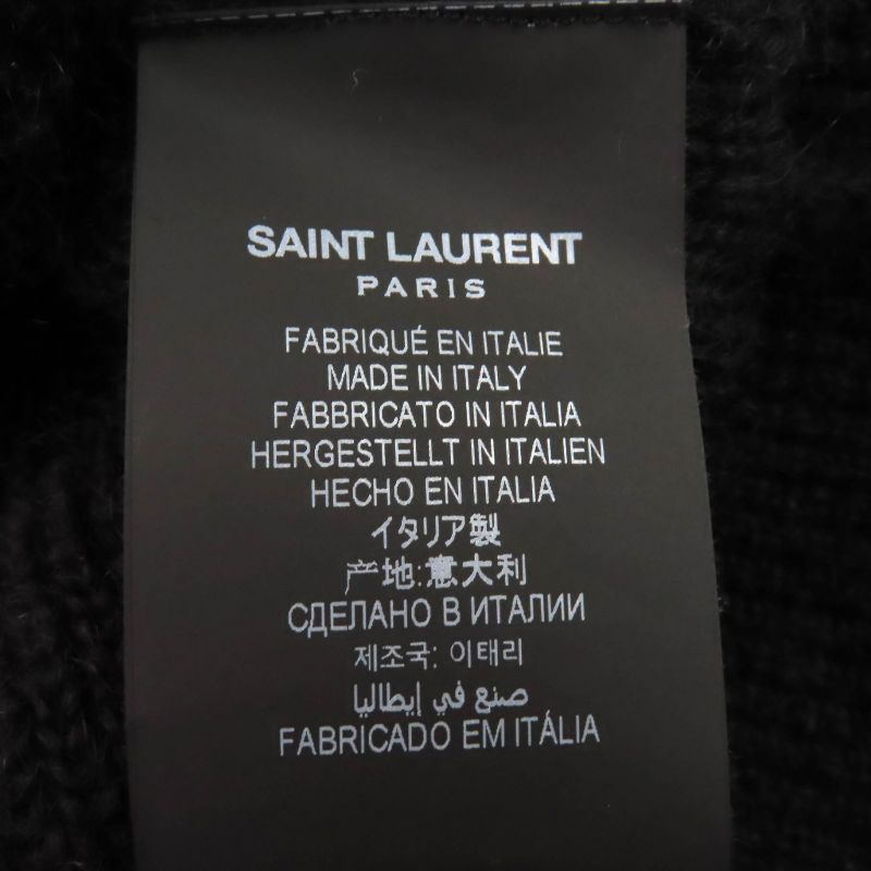 Saint Laurent Paris 21AW 665879 Wool Mohair Partially Allover Design Crewneck