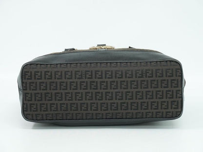 Authentic Fendi Zucchino Handbag Canvas Brown 8bn020 Zucchino Bag Pre-owned