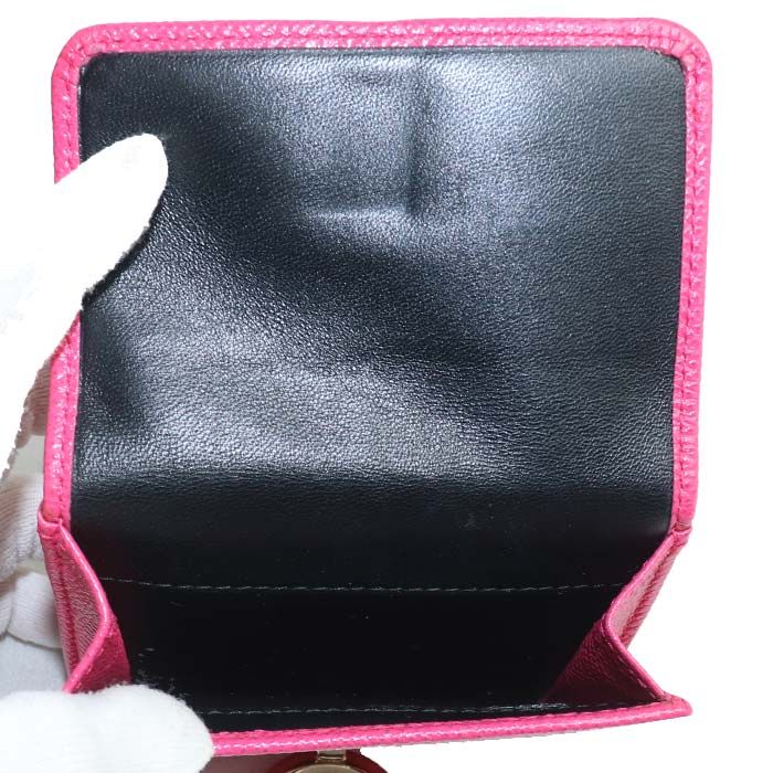 Bvlgari Trifold Wallet Pink 289063 Women's Pre-owned