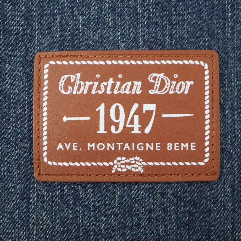 DIOR Homme 22AW 113d585by513 100% Cotton Leather Washed Denim Jacket With Logo