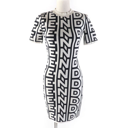Fendi MARC Jacobs Marc Jacobs 2022 Fzd917 Logo Allover Short Sleeve Knit Dress