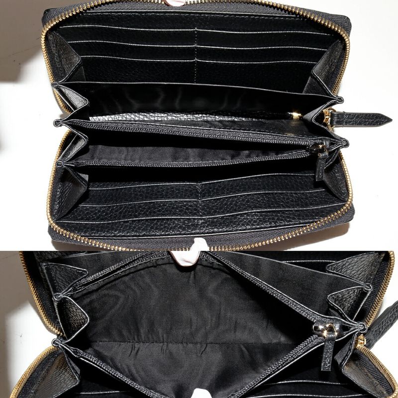 Gucci Round Zipper Long Wallet With Coin Purse GG Marmont Double G Zip Around