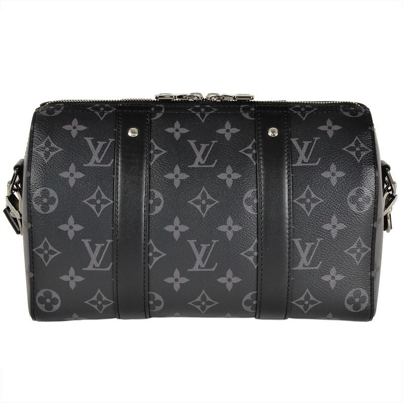 Louis Vuitton City Keepall Shoulder Bag M45936 Black RFID Monogram Eclipse Men's