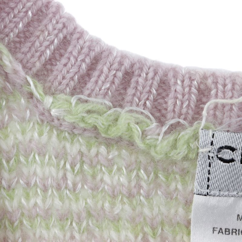 Chanel Knit 05P P25397v01844 Cashmere And Rayon Pink/yellow Green Ladies Vest