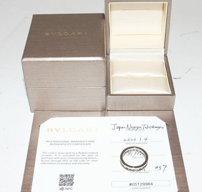 Bulgari Ring 18K White Gold Bzero1 Openwork Logo Spiral Ring An859738 359361