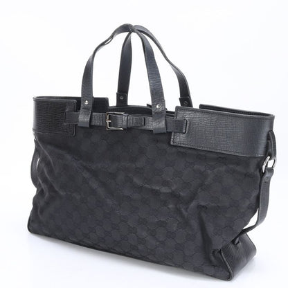 Gucci GG Canvas Leather Belt Tote Bag Shoulder Business Commuter Document Bag