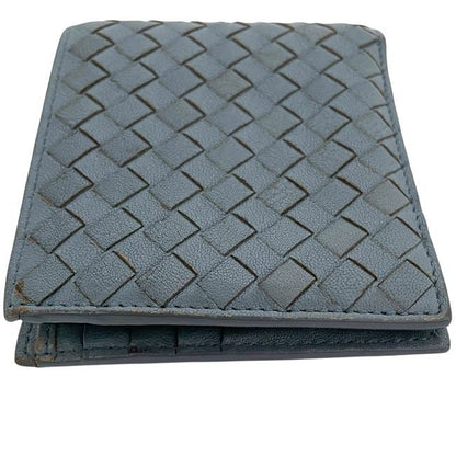 Bottega Veneta Fold Wallet Blue Intrecciato Fold Wallet Leather