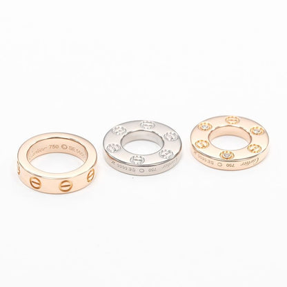 Cartier Love Three Hoops 18K Pink Gold X 18K White Gold X Diamonds Ladies 8.8g