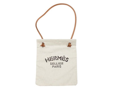 Hermes Aline MM Shoulder Bag H Plume Canvas Ivory Brown