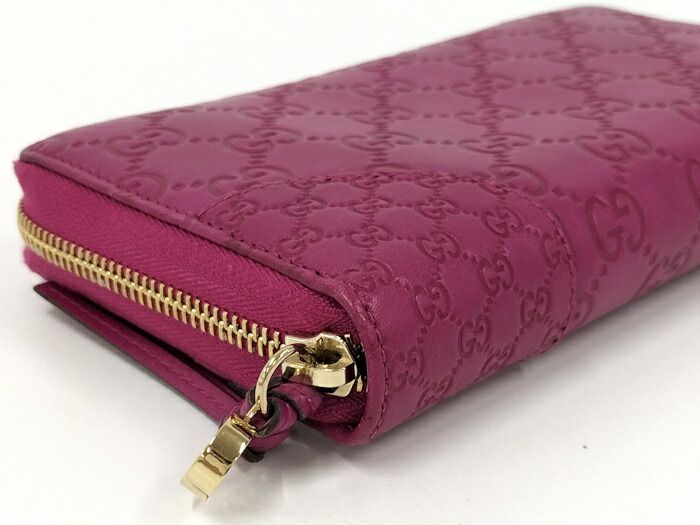 Gucci Round Zipper Long Wallet Guccissima Leather Purple 323397