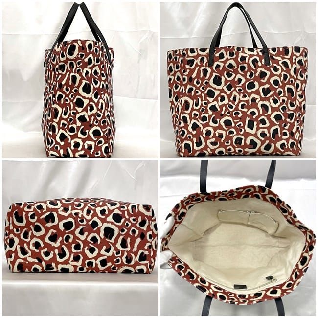 Gucci Tote Bag Red Black Leopard 282439 Excellent Condition