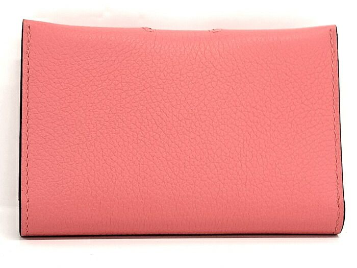 Hermes RMS Card Case Business Card Holder Leather Rose Texas Pinkish Stamped K