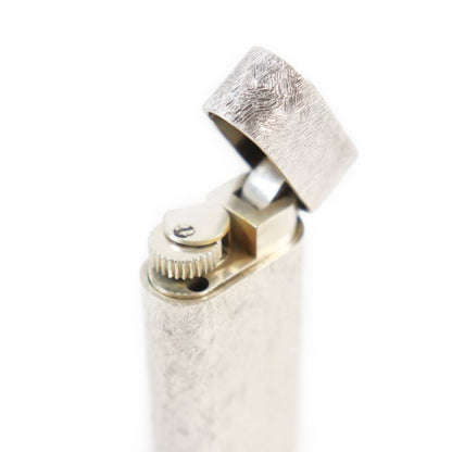 Cartier Oval All-over Pattern Roller Type Smoking Goods Gas Lighter Silver