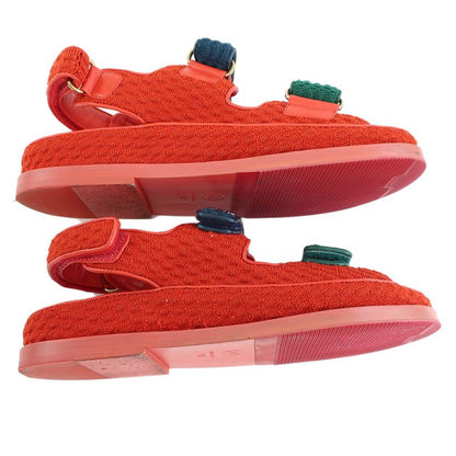 Chanel Sports Sandals Red Multicolor - G35927 36 Notation Leather CC