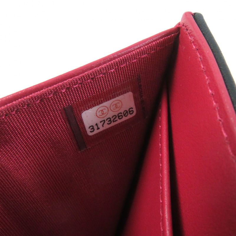 CHANEL Ap1789 19 Small Flap Wallet Lambskin Matelasse With Coco Mark Trifold